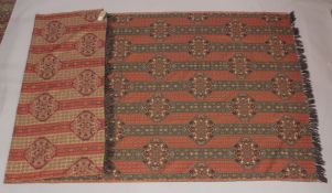 A PERSIAN DESIGN MACHINE EMBROIDERED BEDSPREAD. 8ft 10ins x 4ft 7ins.