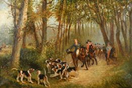 French School circa 1928. The Duke of Orleans Hunt, oil on canvas, inscription verso. 19