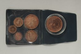 A QUEEN VICTORIA 1853 COPPER PENNY, an 1844 copper half penny etc.