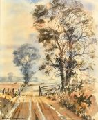 Edward Wesson (1910-1983), a view of a country track, watercolour, signed, 17