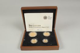 THE ROYAL MINT. 2011, BRITANNIA FOUR GOLD PROOF SET, No. 855. £100.00, £50.00, £25.00 & £10.00.