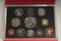 1998 UNITED KINGDOM PROOF COIN COLLECTION. FIVE POUNDS, TWO POUNDS, ONE POUND, TWO 50 PENCES, 20p,