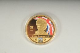 KINGS AND QUEENS OF GREAT BRITTAIN. ... GOLD PLATED, 32gms Proof.