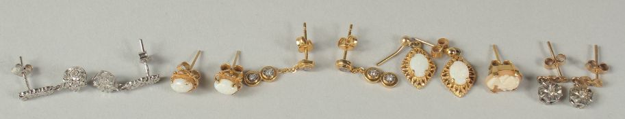 SIX VARIOUS PAIRS OF EARRINGS.