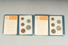 BRITAIN'S FIRST DECIMAL COINS. Two sets.