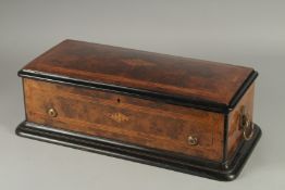 A GOOD 19TH CENTURY WALNUT CASE MUSICAL BOX 