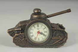 A CLOCK AS A TANK. 6ins long.