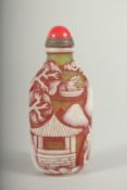 A PEKING RED GLASS SCENT BOTTLE.