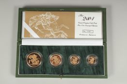 THE ROYAL MINT. 2004, UNITED KINGDOM GOLD PROOF FOUR COIN SOVEREIGN COLLECTION. Cerificate 1591. £