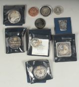 WESTMINSTER MINT. SIX VARIOUS SILVER COINS AND FOUR OTHERS (10).
