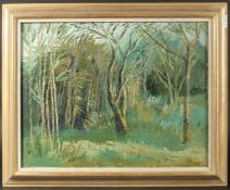 A view of Bamboo and trees, oil on canvas. 14