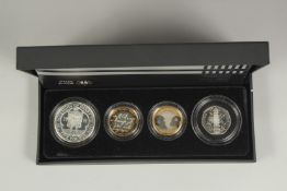 THE ROYAL MINT. 2009, SILVER PROOF PIEDFORT. FOUR COIN COLLECTION, No. 0803, boxed.
