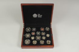 THE ROYAL MINT. THE 2013 UNITED KINGDOM PREMIUM PROOF COIN SET. SIXTEEN COINS, 5p to £5.00. bOXED.