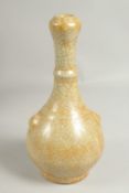 A CHINESE CRACKLE GLAZED VASE. 16ins high.