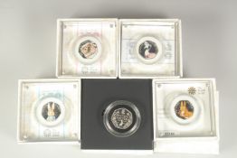BEATRIX POTTER. 150 YEARS ANNIVERSARY, 2016. 50p SILVER COINS: SQUIRRELL NUTKIN, MRS TIGGY-WINKLE,