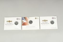 A TIMELESS FIRST. A GEORGE AND THE DRAGON, 2013, UK £20.00 FINE SILVER COIN. The longest reigning