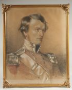 Charles Allen Duval (1808-1872) A head and shoulders portrait of a military officer, pastel and
