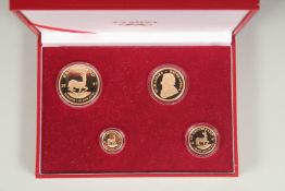 A KRUGERRAND PROOF SET, 2007, No. 0097. 1oz., 1/2oz., 1/4oz., 1/10oz. Boxed.