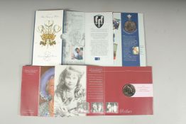 H R H THE PRINCE OF WALES' 50TH BIRTHDAY CROWN. THE QUEEN MOTHER CENTENARY CROWN (2).