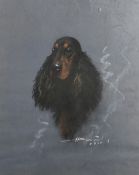 French School, Circa 1955, a pastel head study of a dog, indistinctly signed and dated, 20.5