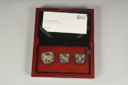 THE ROYAL MINT. THE SOVERIGN 2018 PREMIUM THREE GOLD COIN PROOF SET. No. 110. Double sovereign,