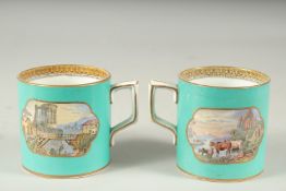 A PAIR OF PRATT WARE MUGS