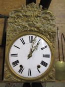 French Comtoise wall clock with enamel face