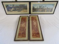 Pair Scenes et Types 'Paysage et Village du Sahara' and 'Dans l Oasis' Levy fils et cie M Rue