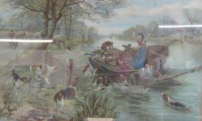 Early 20th century print - 'Any Port in a Storm' framed print approx. 91cm x 63cm