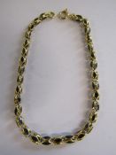 18ct (750) gold 32 link bracelet, each link holding 4 marquise cut sapphires each approx. 3.75 x 1.