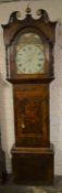Large Victorian Yorkshire 30 hour longcase clock by Barraclough of Haworth in a mixed wood case with