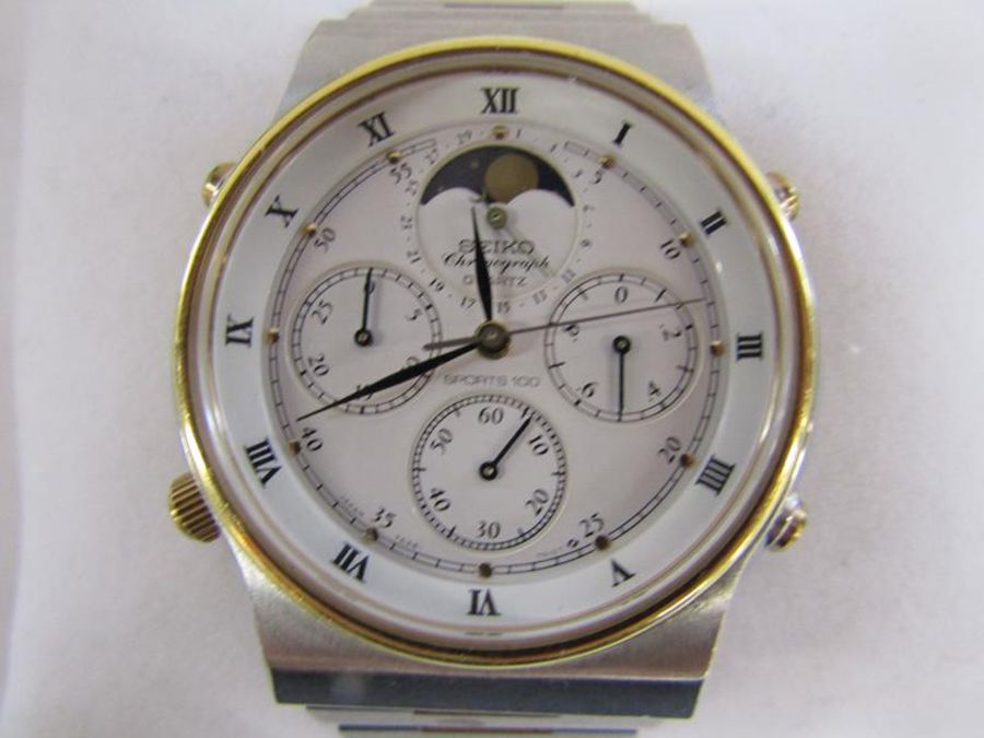Boxed Seiko chronograph Sports 100 gents watch - Image 2 of 6