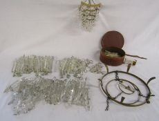 Large collection of mixed lustre drops and lustre light shades