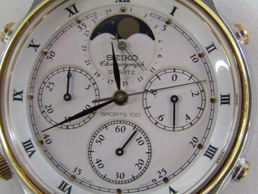 Boxed Seiko chronograph Sports 100 gents watch - Image 3 of 6