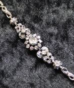 Continental bracelet, tested as 15ct gold, set with approximately 0.70ct of diamonds, 11.60g, length