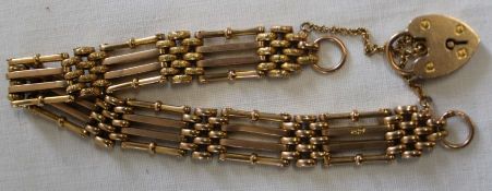 15ct gold gate bracelet 15.87g