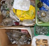Quantity of light fitments including glass droplets, faux candles, ceiling hooks, glass arms etc.