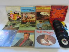 Large collection of vinyl records, LPs and singles, all 7