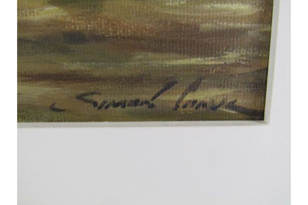 Framed oil on board of Venice waterway - signed Simon Chalk - approx. 55cm x 45cm includes frame - Image 3 of 4