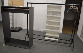 *2 clothes rails, Tru Living curtain display rail & white display unit