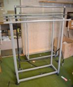 *2 glass topped double clothes rails & single clothes rail