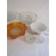Collection of glass bowls, orange Carnival ware bowl and vintage cooking bowls and pan - Image 4 of 4
