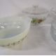 Collection of glass bowls, orange Carnival ware bowl and vintage cooking bowls and pan - Image 2 of 4