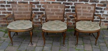 3 early 20th century chairs with cane seats & backs