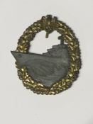 A WWII German Kriegsmarine Destroyer Badge by Joseph Felix & Sohn, JFS marked to reverse.