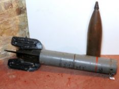 An inert WWII Russian Stalins Organ Rocket (Katyusha).