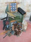 A quantity of assorted militaria ind, British Infrared Binoculars No.
