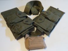 A US BAR Vietnam era and field belt and first aid dressing.