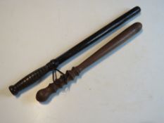 Two vintage British Police Batons.