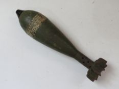An inert WWII German 80mm Granatwerfer 34 Mortar, fuse bearing makers mark,